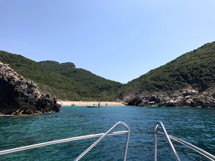 Beach picture from a boat